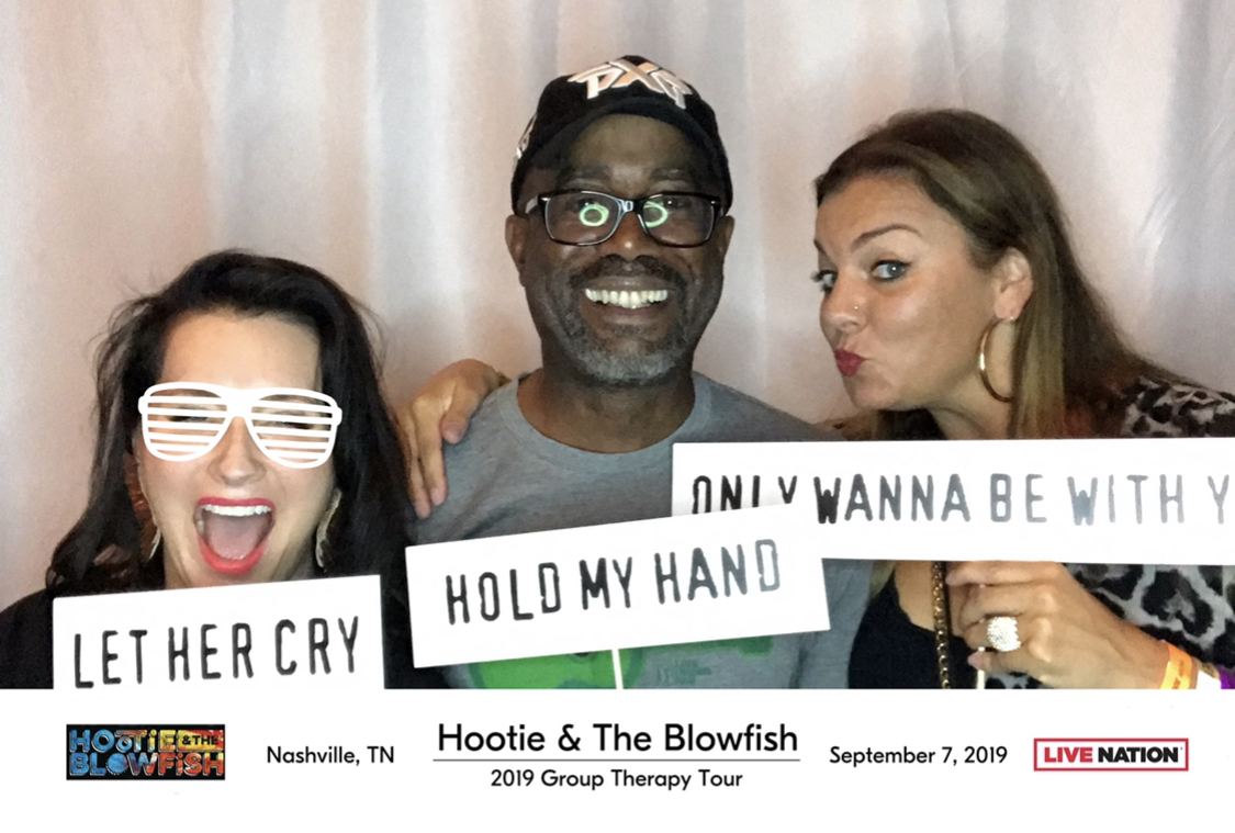 Ebie McFarland, Darius Rucker and Meghann Zolan post-Bridgestone sold out Hootie & the Blowfish show in 2019-1579879246